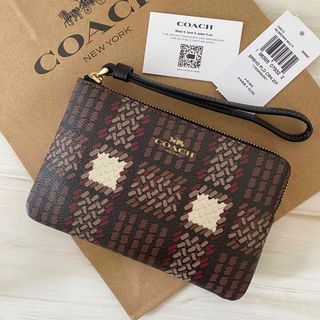 コーチ(COACH)の新品 COACH  ポーチ タバコケース ブラウン リストレット 小銭入れ財布(ポーチ)