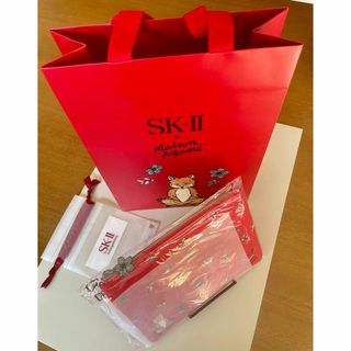 エスケーツー(SK-II)のSKⅡ 2023クリスマス　メゾンキツネ　ポーチ＆ショッパー　朝ver（赤）(その他)