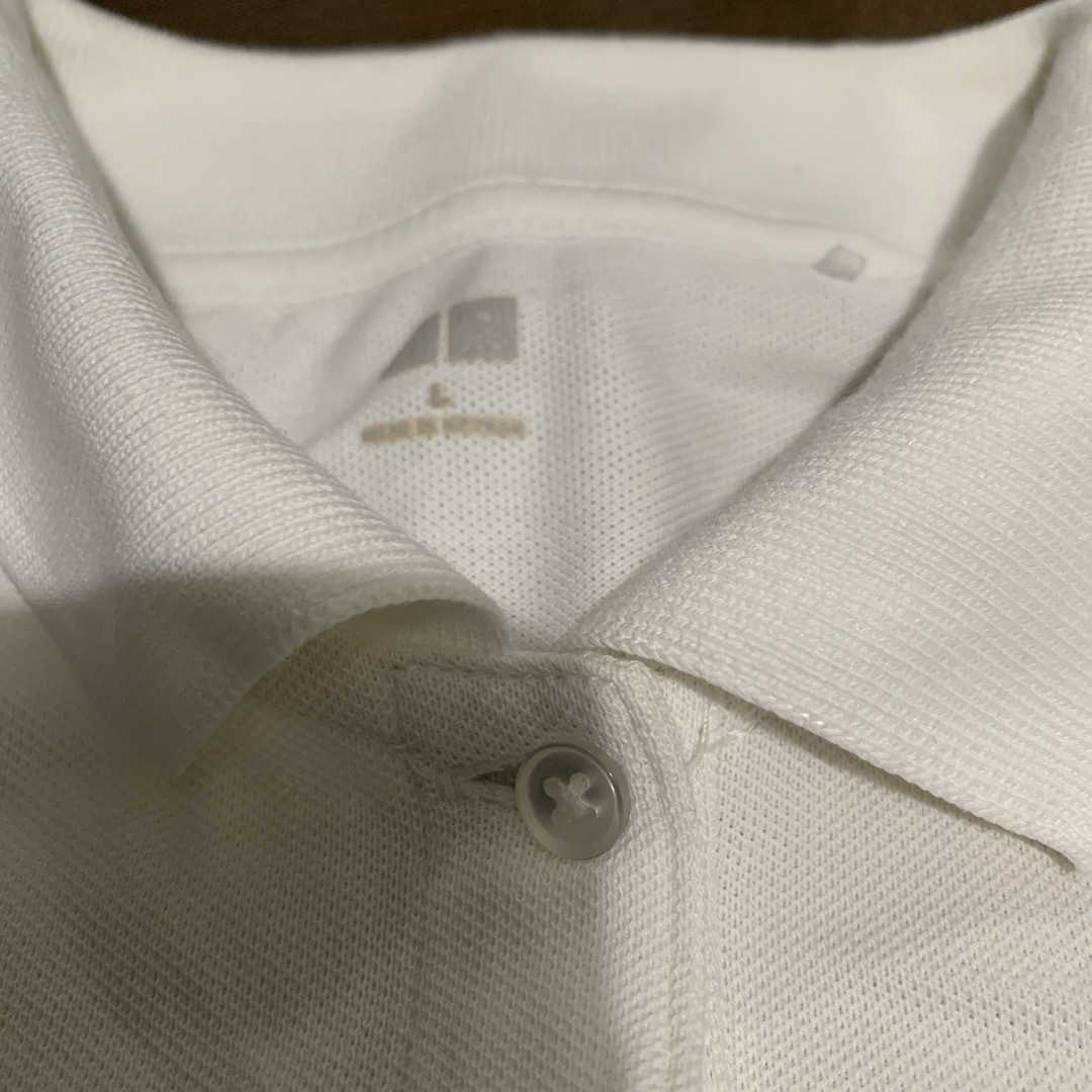UNIQLO(ユニクロ)のレディース　ポロシャツ　白　Lサイズ レディースのトップス(ポロシャツ)の商品写真