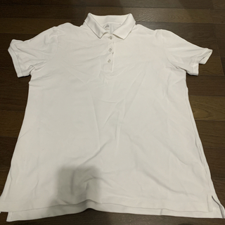 ユニクロ(UNIQLO)のレディース　ポロシャツ　白　Lサイズ(ポロシャツ)