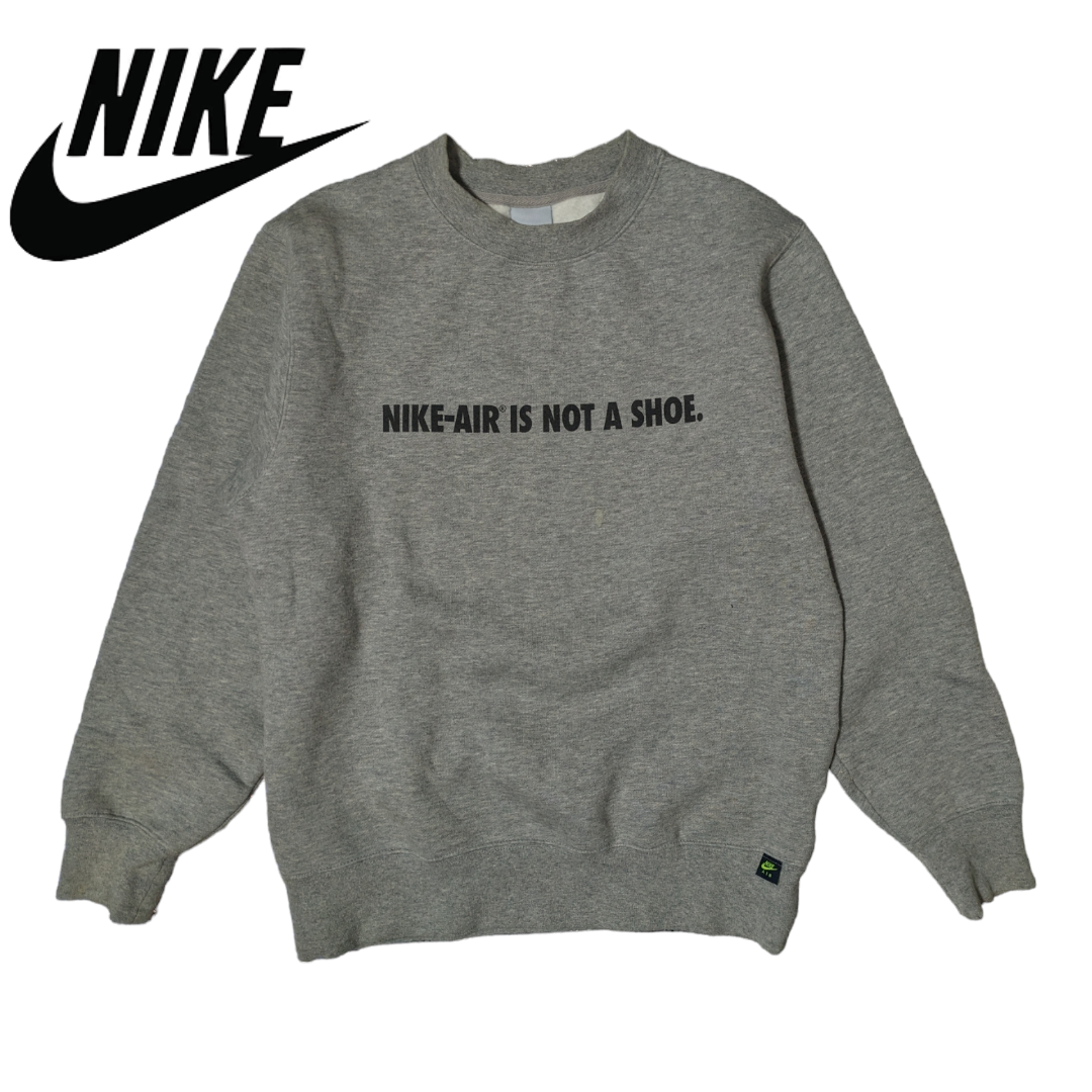 NIKE - y2k 00s NIKE グレー 両面プリント スウェットトレーナー NIKE - y2k 00s NIKE グレー 両面プリント スウェットトレーナー