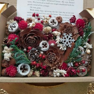 ♡クリスマス花材♡ドライフラワー❀小さなお花と木の実のセット♡(ドライフラワー)