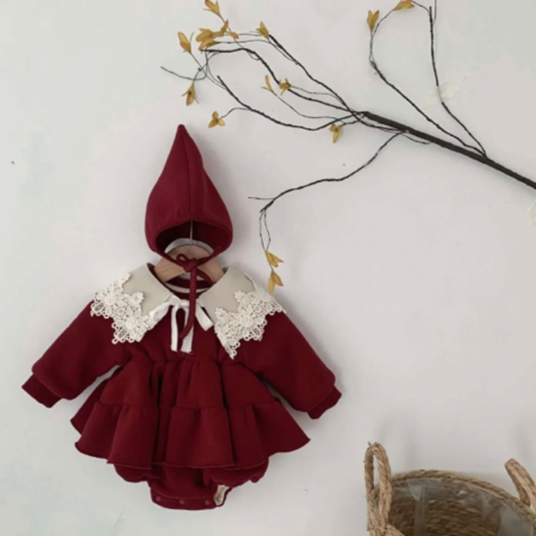 クリスマス　ベビー 3点セット キッズ/ベビー/マタニティのベビー服(~85cm)(ロンパース)の商品写真