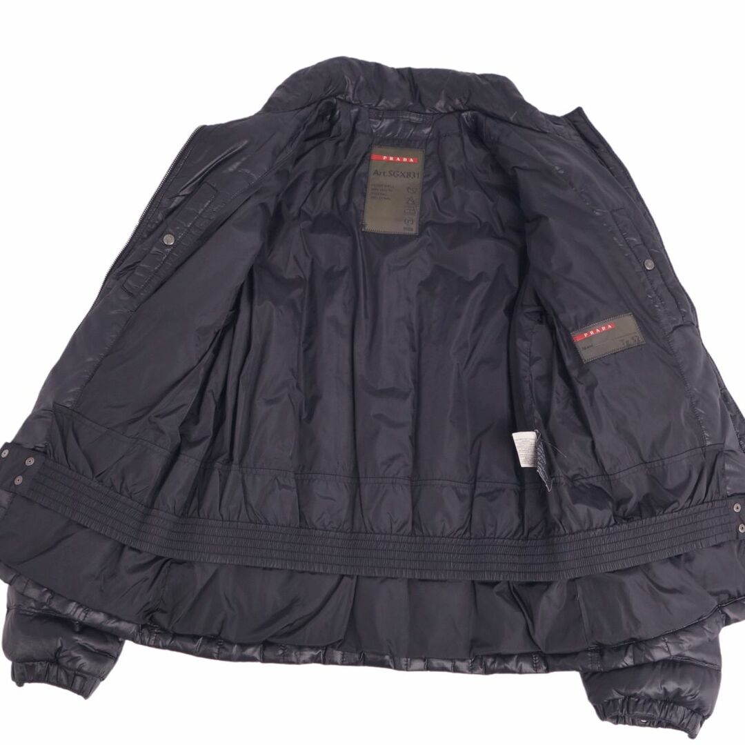 プラダ スポーツ PRADA SPORT ジャケット ダウンジャケット ジップアップ ロゴ アウター メンズ 52(XL相当) ブラック