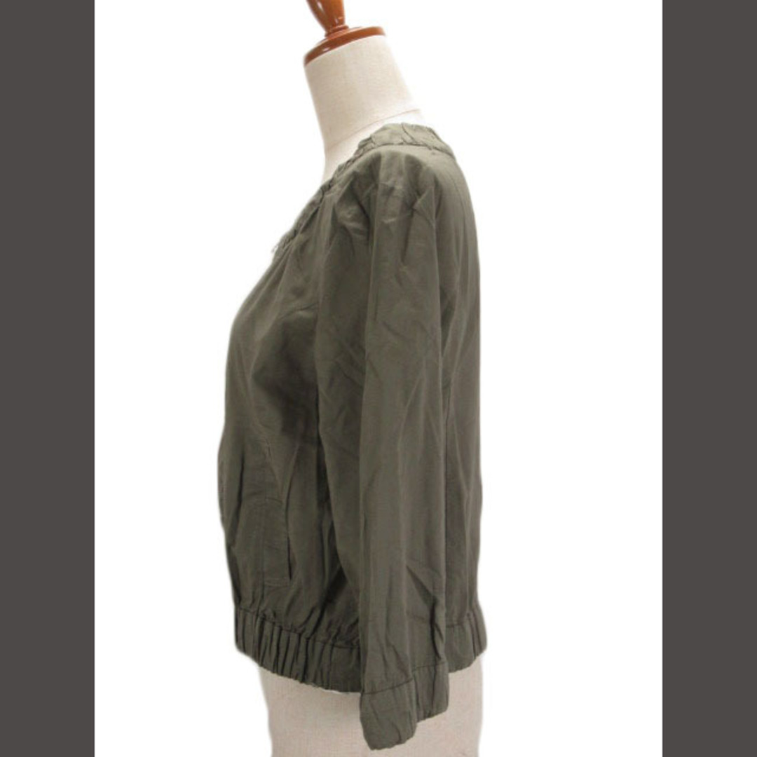 grove(グローブ)のグローブ grove ジャケット ノーカラー ジップアップ 七分袖 M グレー  レディースのジャケット/アウター(その他)の商品写真