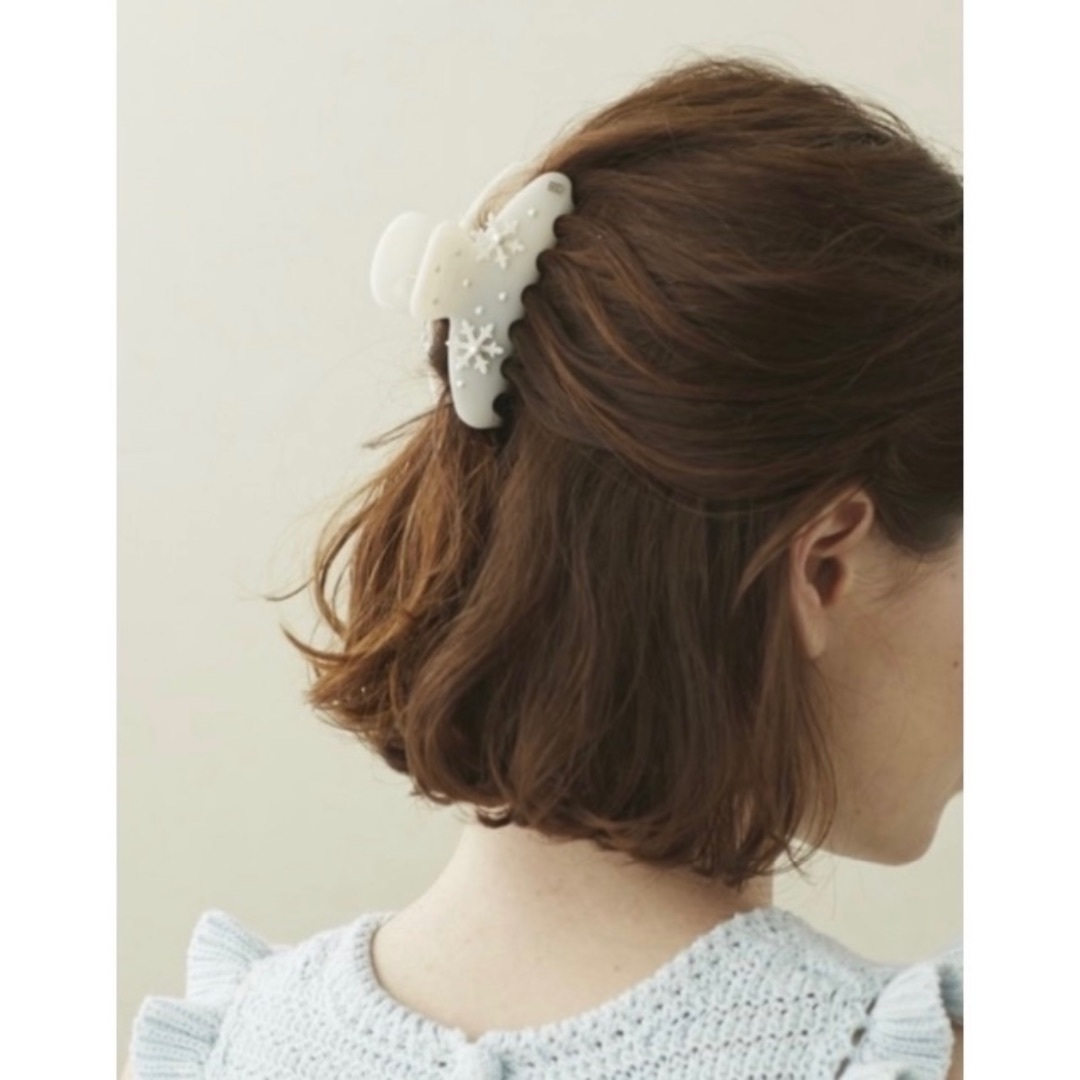 バレッタ/ヘアクリップ専用　アレクサンドル ドゥ パリ クリップ スノー ホワイト＆ピンク