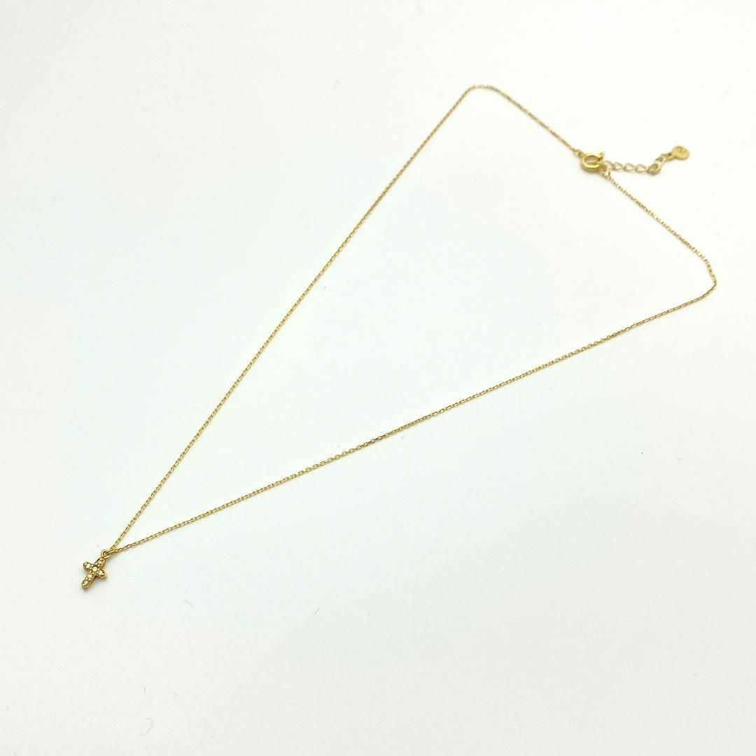 K18　ネックレス　ゴールド　ダイヤモンド　レディース　クロスモチーフ レディースのアクセサリー(ネックレス)の商品写真