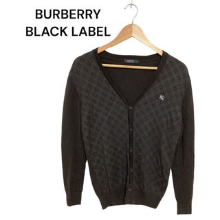 バーバリーブラックレーベル(BURBERRY BLACK LABEL)の希少♡バーバリーブラックレーベル　アーガイル　カーディガン　ラムウール　ブラウン(カーディガン)