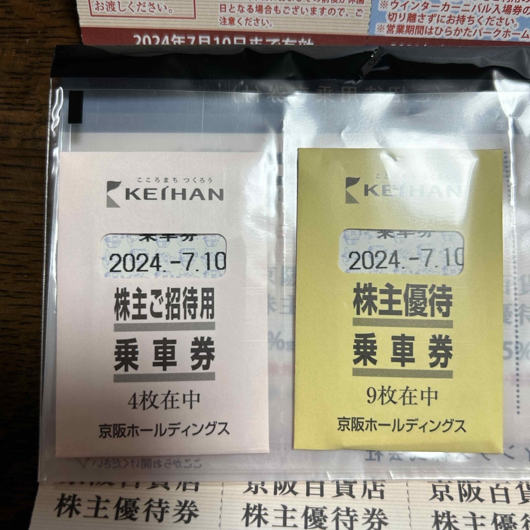 京阪電車株主優待乗車券　13枚乗車券/交通券