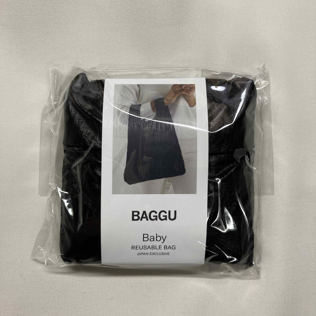 BAGGU メタリック　ブラック　ベビーサイズ レディースのバッグ(エコバッグ)の商品写真