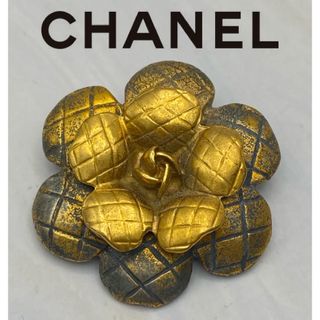 シャネル(CHANEL)のCHANELシャネル　ブローチ ヴィンテージ カメリア ゴールド(ブローチ/コサージュ)