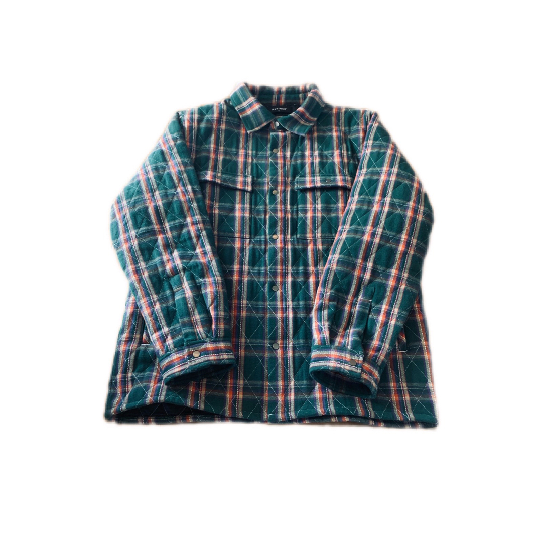 【MLVINCE】QUILTED CHECK SHIRTS JACKET 緑のサムネイル