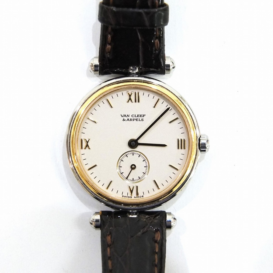 Van Cleef ＆ Arpels 時計 ヴァンクリーフ アーペル ラ コレクション 416.604 クオーツ 腕時計 ラウンド ゴールド 白文字盤 レザーベルトJA-18202ファッション小物