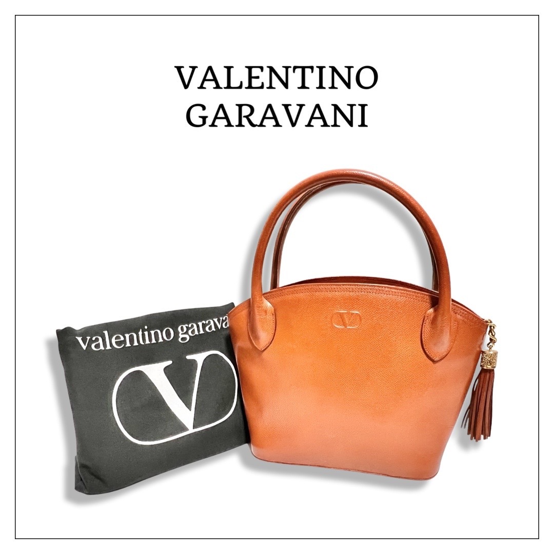 Valentino Garavani ヴァレンティノ ガラヴァーニ レザー タッセル Vロゴ ハンドバッグ ブラウンCondition-状態-