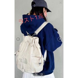 ザノースフェイス(THE NORTH FACE)の韓国ノースフェイスリュックバケットボニーパックLIGHTBONNEYPACK白(リュック/バックパック)