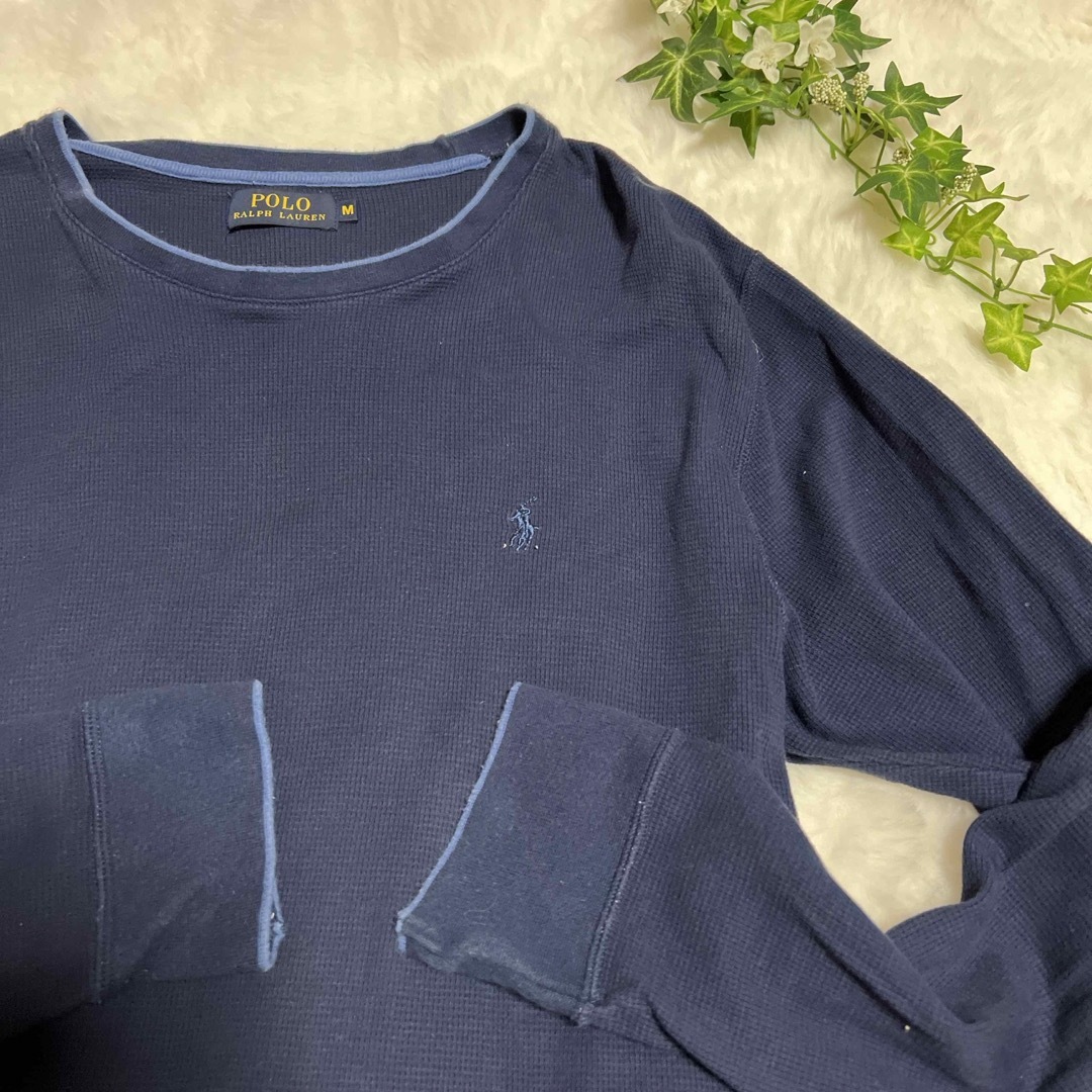 POLO（RALPH LAUREN）(ポロ)のPOLO ラルフローレン長袖シャツ  ネイビー M メンズのトップス(Tシャツ/カットソー(七分/長袖))の商品写真