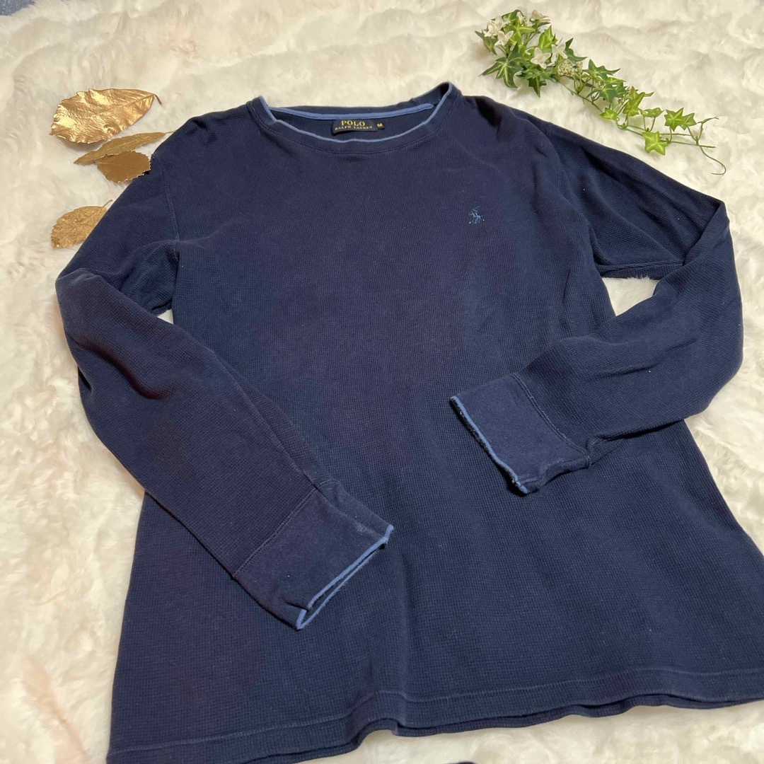 POLO（RALPH LAUREN）(ポロ)のPOLO ラルフローレン長袖シャツ  ネイビー M メンズのトップス(Tシャツ/カットソー(七分/長袖))の商品写真