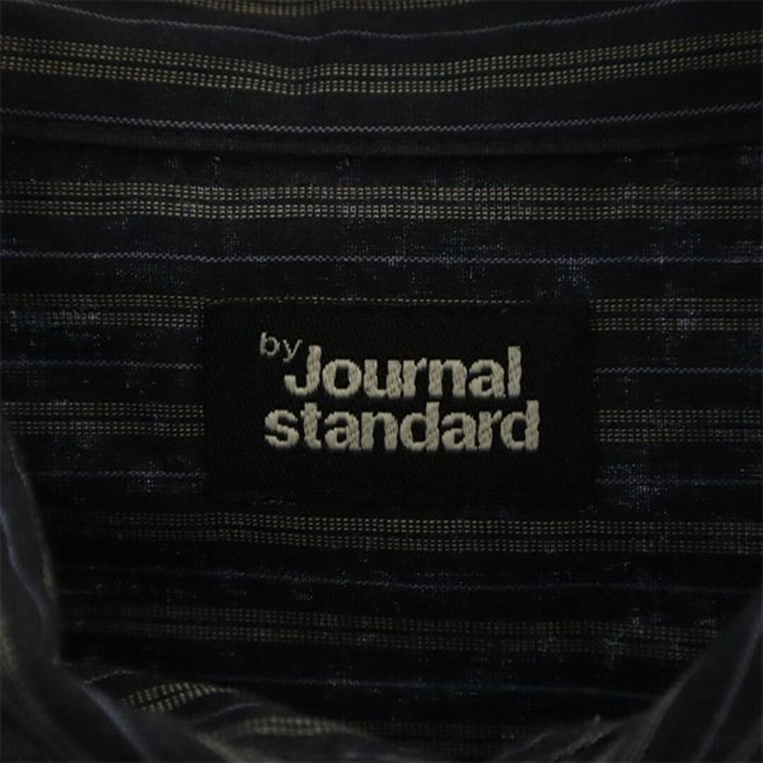 JOURNAL STANDARD(ジャーナルスタンダード)のジャーナルスタンダード ストライプ 長袖 レギュラーカラー シャツ L ネイビー JOURNAL STANDARD メンズ 古着 【231204】 メンズのトップス(シャツ)の商品写真