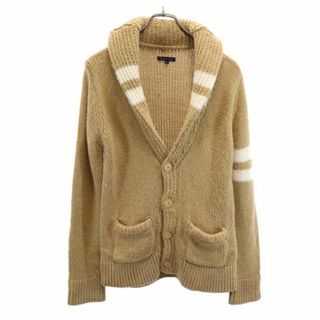 トミーヒルフィガー(TOMMY HILFIGER)のトミーヒルフィガー アルパカブレンド 長袖 ショールカラー ニット カーディガン M キャメル TOMMY HILFIGER レディース 古着 【231204】(カーディガン)