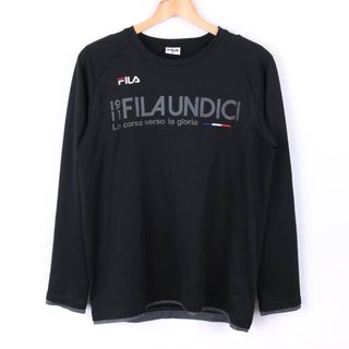 フィラ(FILA)のフィラ Tシャツ 長袖 練習着 スポーツウエア トップス メンズ Mサイズ ブラック FILA(Tシャツ/カットソー(七分/長袖))