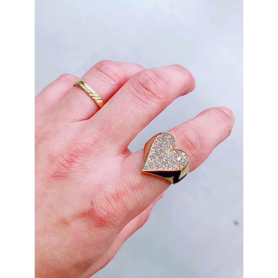 19.8g★1.15ct★ハート✨ダイヤモンドK10パヴェリング指輪印台 メンズのアクセサリー(リング(指輪))の商品写真