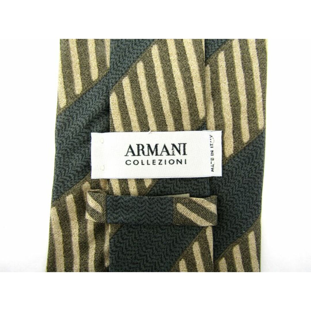 ARMANI COLLEZIONI(アルマーニ コレツィオーニ)のアルマーニコレッツォーニ ブランドネクタイ ワイドタイ 総柄 ストライプ シルク イタリア製 メンズ カーキ ARMANI COLLEZIONI メンズのファッション小物(ネクタイ)の商品写真