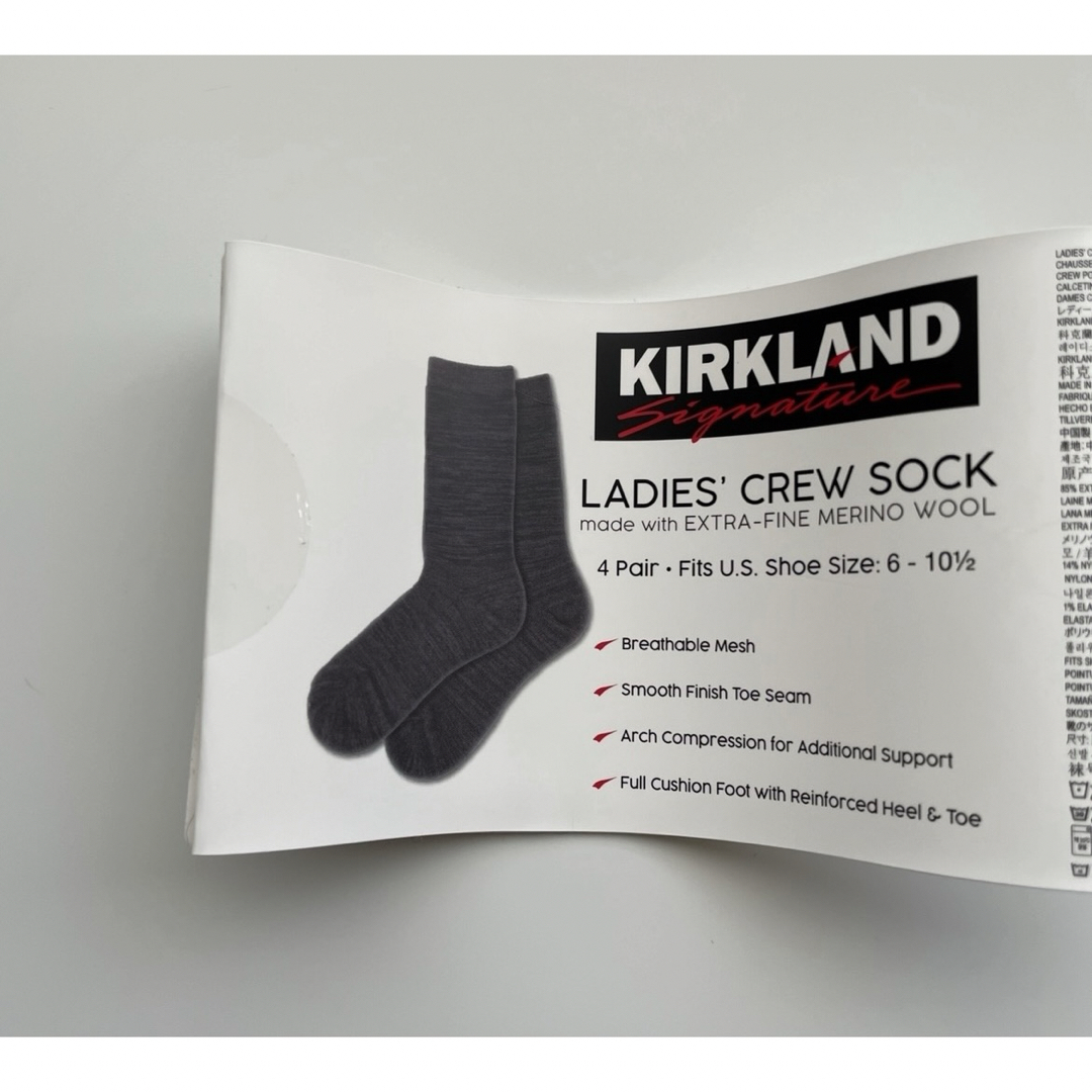 KIRKLAND(カークランド)の新品　あったか靴下　4足　メリノウール  秋冬ソックス レディースのレッグウェア(ソックス)の商品写真