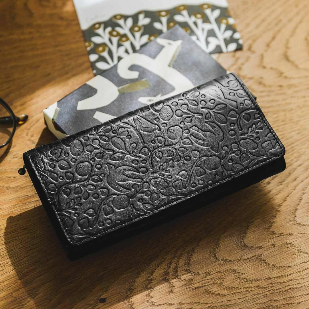 長財布　本革のBIRD刻印ギャルソン財布〈黒鍵色〉[本革 財布：日本製]のサムネイル