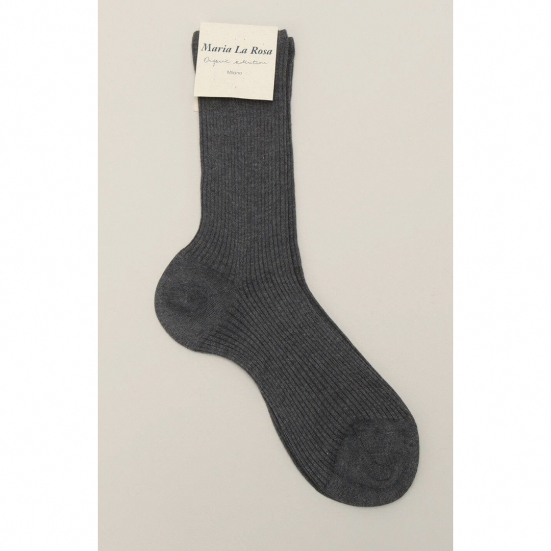 L'Appartement DEUXIEME CLASSE(アパルトモンドゥーズィエムクラス)の新品 【マリア ラ ローザ】 Ribbed Socks グレー レディースのレッグウェア(ソックス)の商品写真