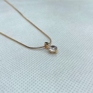 ネックレス ジルコニア ６mm ０.８カラット チタン製 金属アレルギー対応(ネックレス)