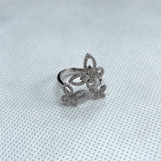 指輪 リング バタフライ 蝶々 キュービックジルコニア silver925(リング(指輪))