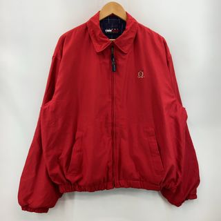 トミーヒルフィガー(TOMMY HILFIGER)のTOMMY HILFIGER リバーシブル ワンポイント  フルジップ チェック柄 レッド メンズ トミーヒルフィガー ブルゾン(ナイロンジャケット)