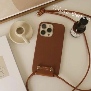 韓国♡高級感♡シンプル ショルダータイプ brown iphone ケース(iPhoneケース)