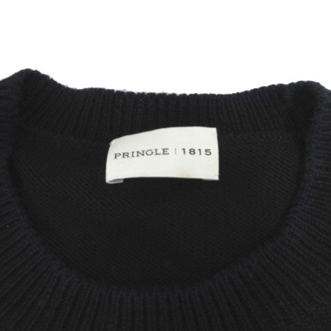 Pringle(プリングル)のPringle 1815 ワンピース ニット切替 ドッキング ひざ丈 黒 UK8 レディースのワンピース(ひざ丈ワンピース)の商品写真