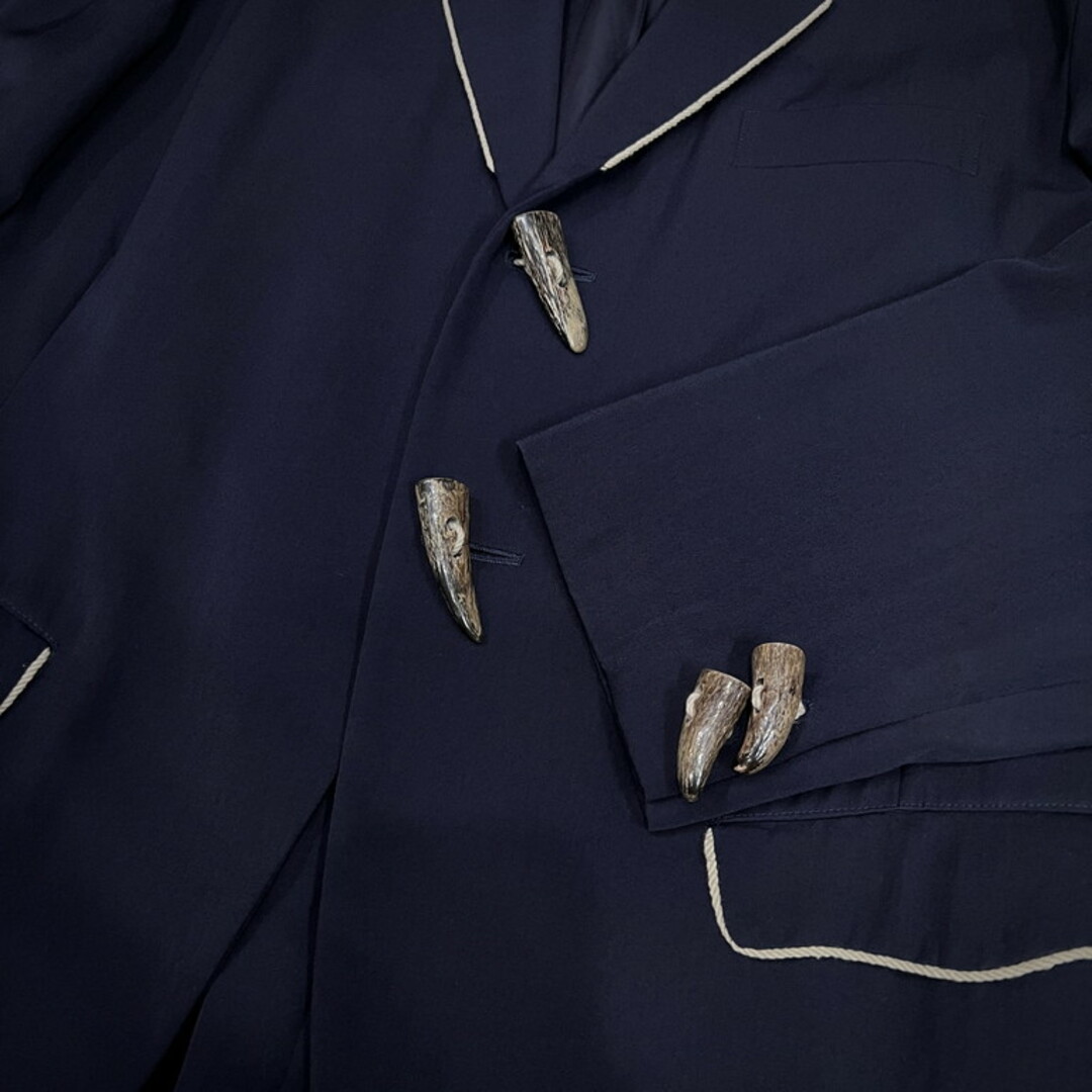 Yohji Yamamoto(ヨウジヤマモト)のYohji Yamamoto Pour Homme 87AW ウールギャバジン水牛トグルセットアップ テーラードジャケット パンツ Archive 80s 90s メンズのスーツ(セットアップ)の商品写真