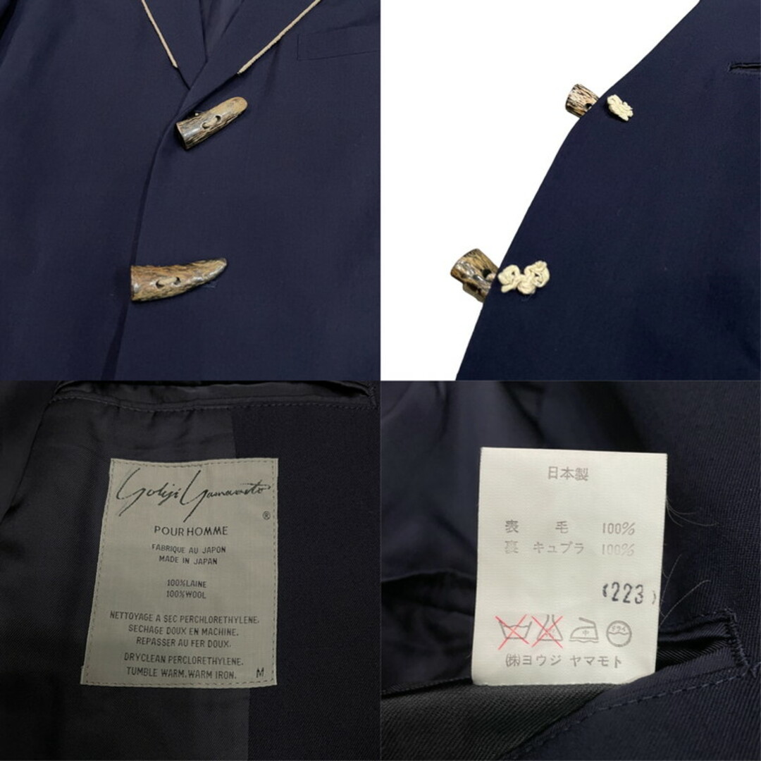 Yohji Yamamoto(ヨウジヤマモト)のYohji Yamamoto Pour Homme 87AW ウールギャバジン水牛トグルセットアップ テーラードジャケット パンツ Archive 80s 90s メンズのスーツ(セットアップ)の商品写真