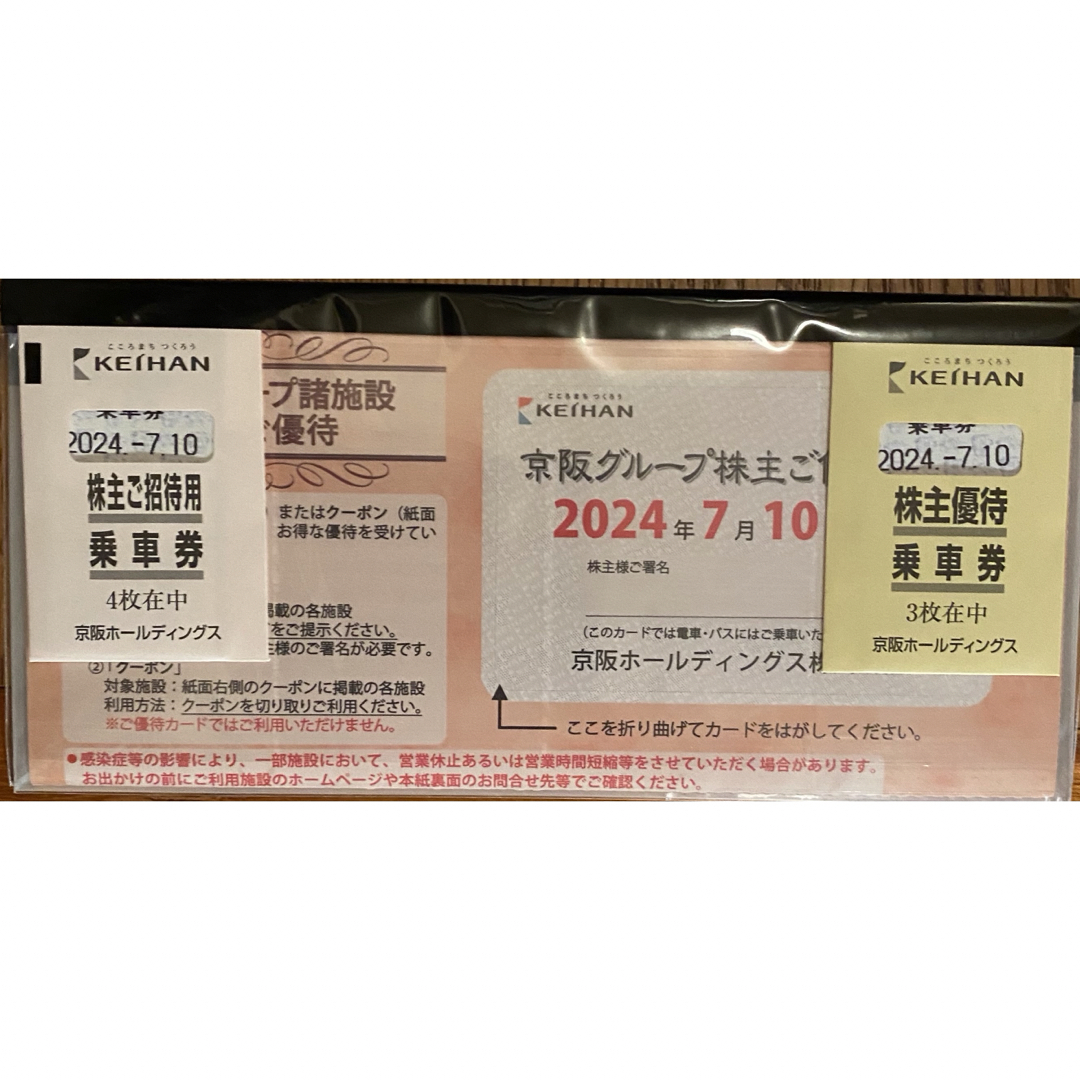 京阪　株主優待　ひらかたパーク　未開封 チケットの乗車券/交通券(鉄道乗車券)の商品写真