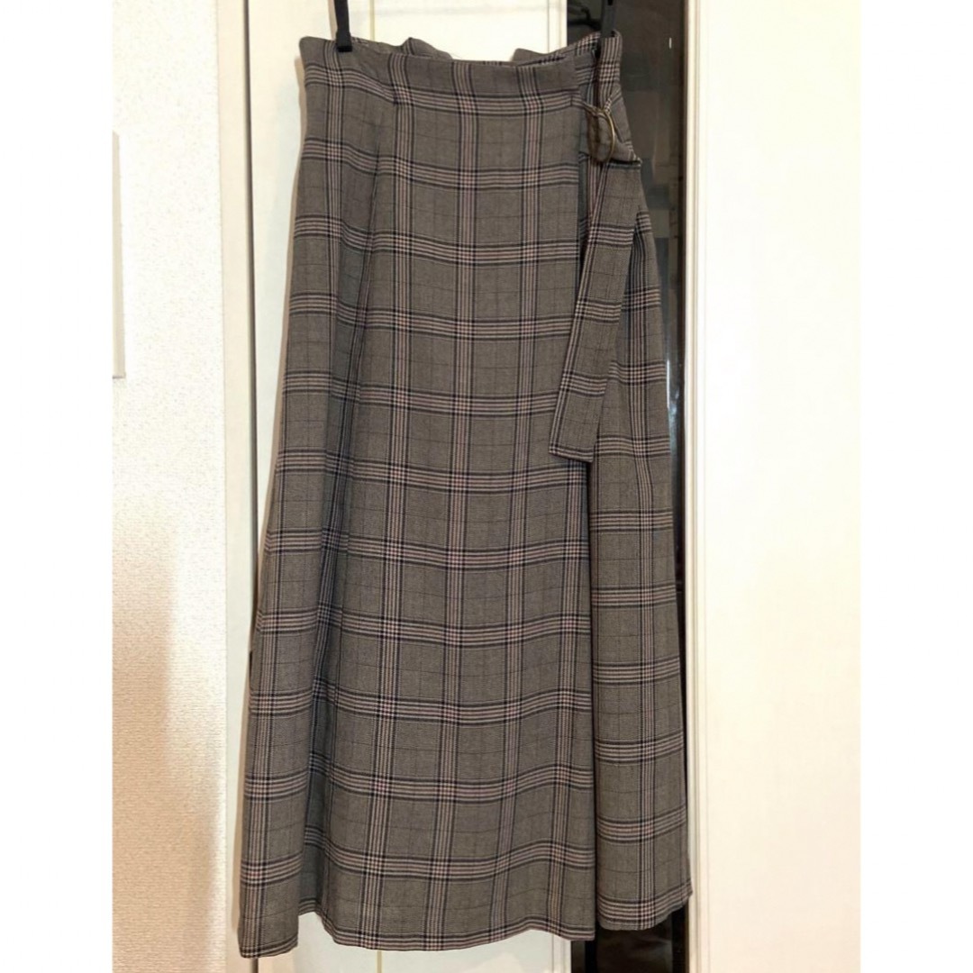 Perle Peche(ペルルペッシュ)のペルルペッシュ　チェックスカート レディースのスカート(ロングスカート)の商品写真