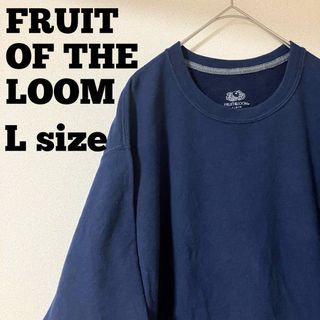 フルーツオブザルーム(FRUIT OF THE LOOM)のフルーツオブザルーム トレーナー スウェット Ｌサイズ　ＵＳＡ古着　ネイビー(スウェット)