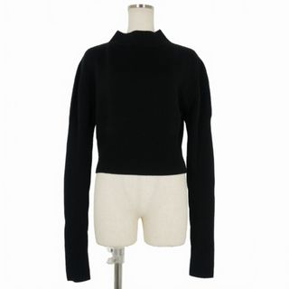 リックオウエンス(Rick Owens)のリックオウエンス モックネック クロップドニット セーター 長袖 M 黒(ニット/セーター)