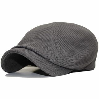 大きいサイズ 帽子 メンズ ゴルフ ビッグサイズ ハンチング ワッフル グレー(ハンチング/ベレー帽)