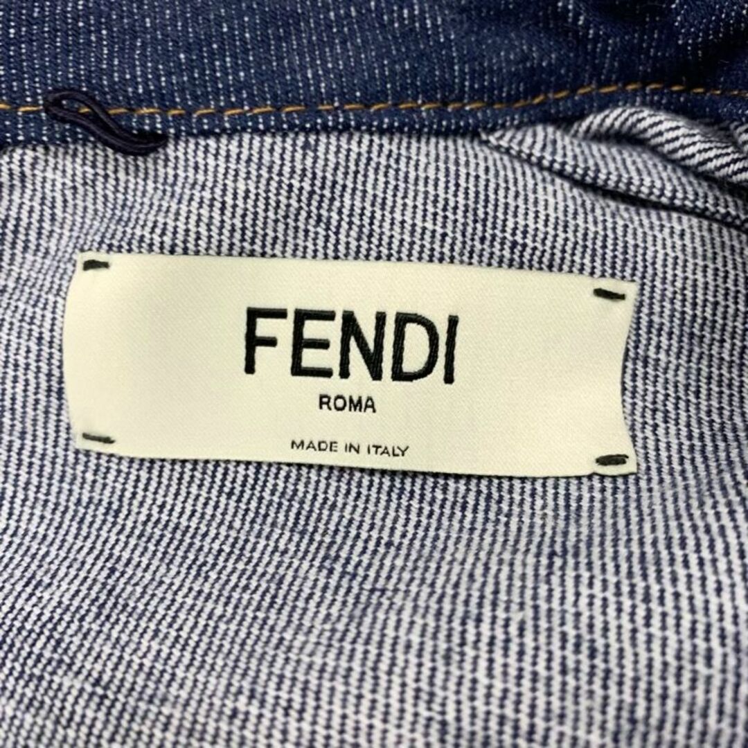 FENDI(フェンディ)の8688 フェンディ コットン デニム ワンピース ベルト 五分袖 ブルー レディースのワンピース(ミニワンピース)の商品写真