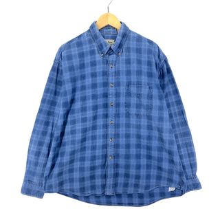 エルエルビーン(L.L.Bean)の古着 エルエルビーン L.L.Bean チェック柄 長袖 ボタンダウンデニムシャツ メンズXL /eaa397700(シャツ)