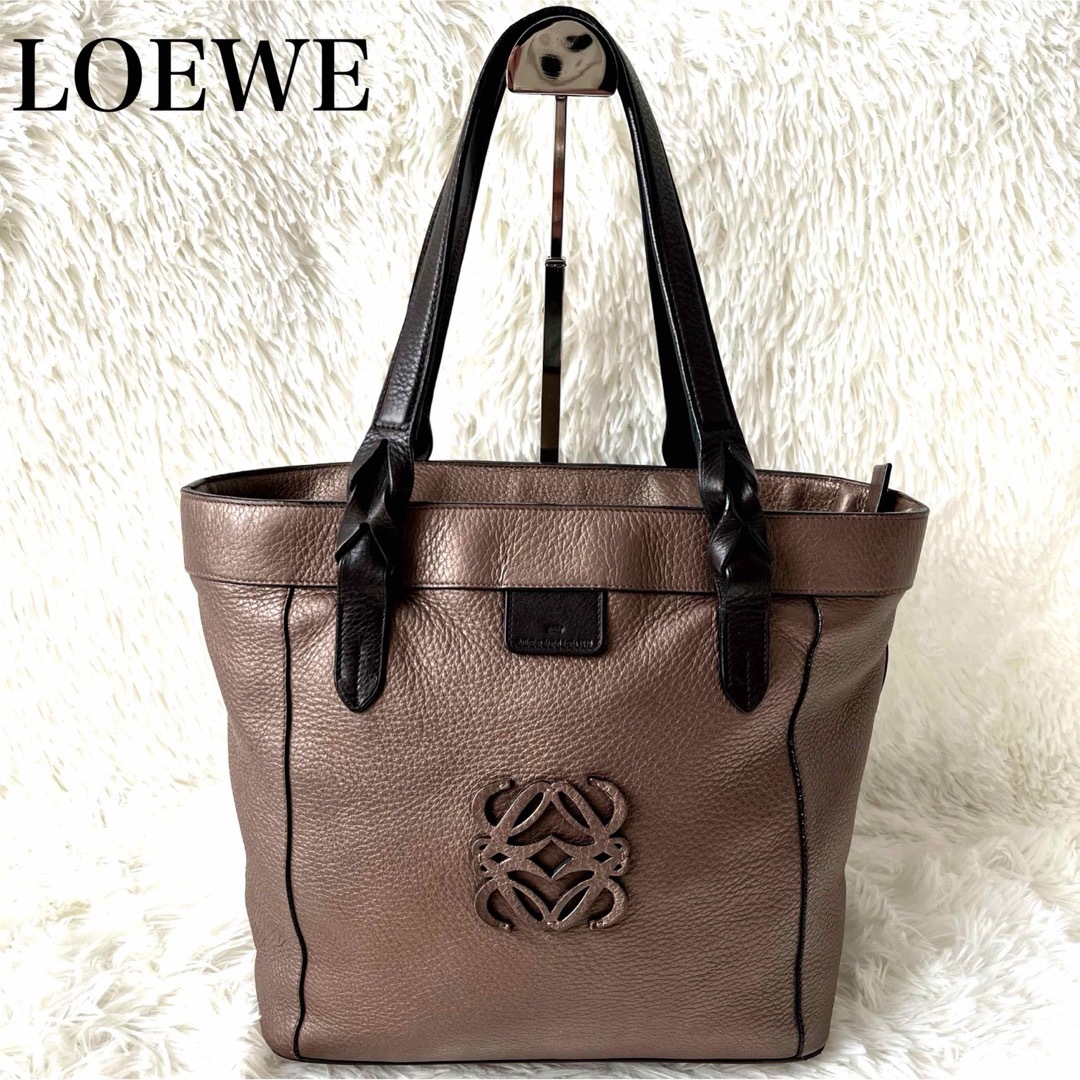 LOEWE - 希少　ロエベ フスタ トートバッグ ハンド アナグラム レザー レディース