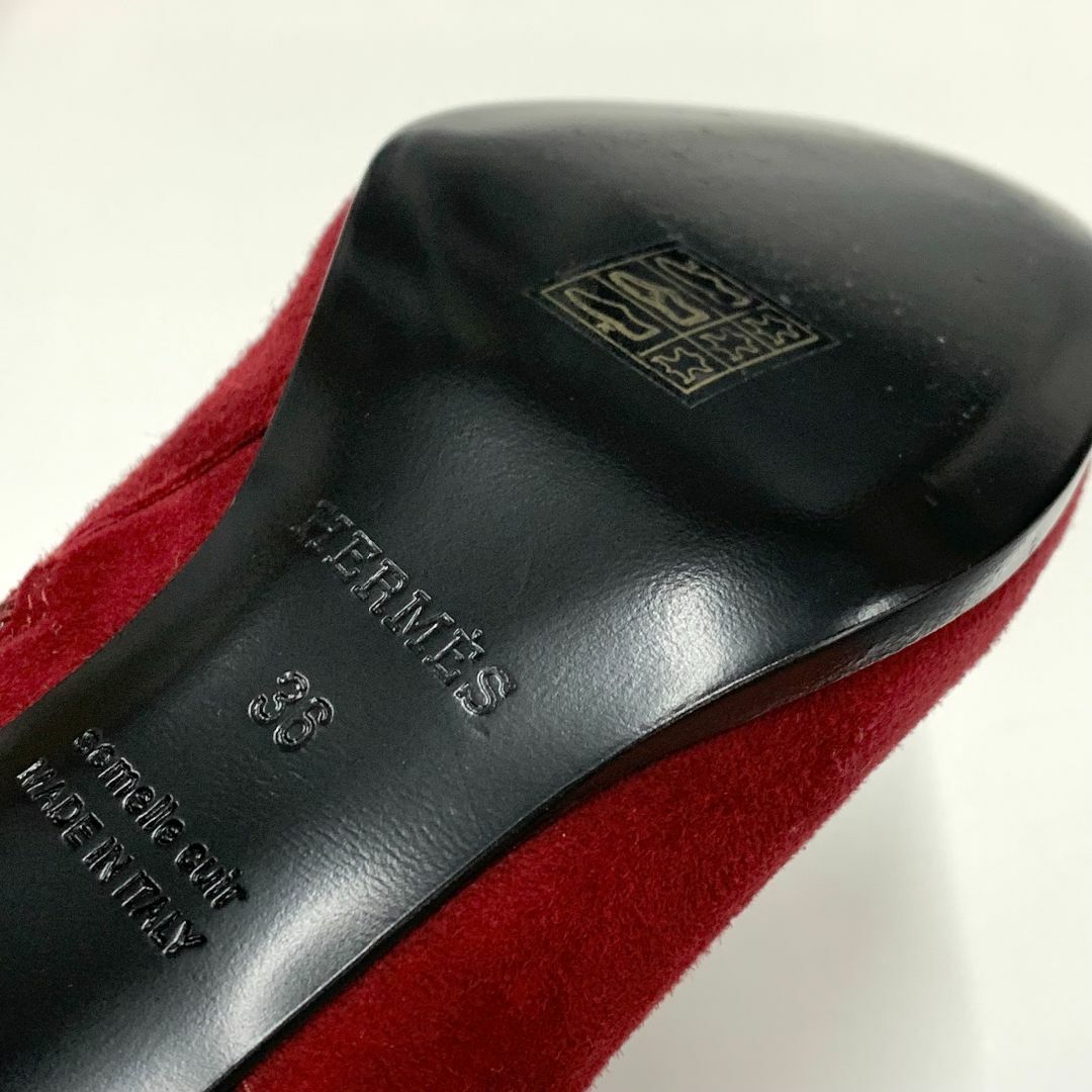 Hermes(エルメス)の8452 エルメス サンジェルマン ケリー金具 スエード ショートブーツ レッド レディースの靴/シューズ(ブーツ)の商品写真