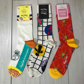 ハッピーソックス(Happy Socks)のハッピーソックス☆新品メンズキャラクターコラボソックス３足セット(ソックス)