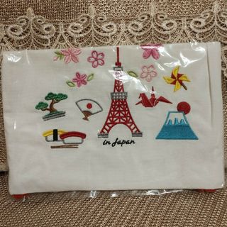 新品☆東京タワー☆巾着袋☆刺繍☆和柄(ランチボックス巾着)