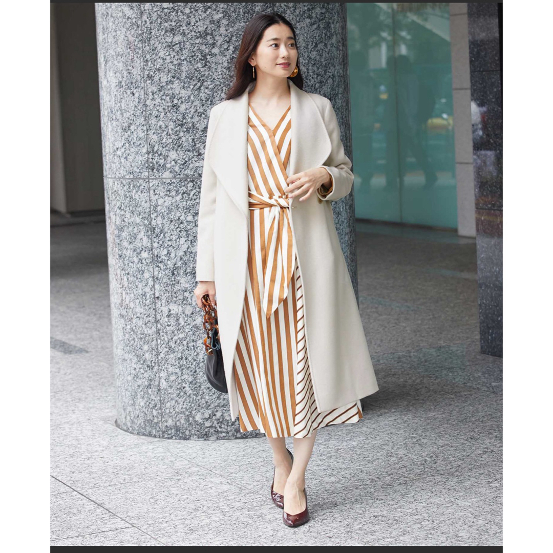 ROPE ロペ ロングコート ベルテッドコート ラップコート ガウン風 ROPE ロペ ロングコート ベルテッドコート ラップコート ガウン風