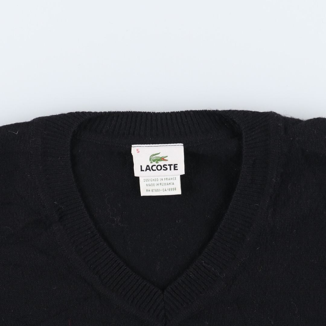 LACOSTE(ラコステ)の古着 ラコステ LACOSTE Vネック ウールニットセーター メンズL /eaa365088 メンズのトップス(ニット/セーター)の商品写真