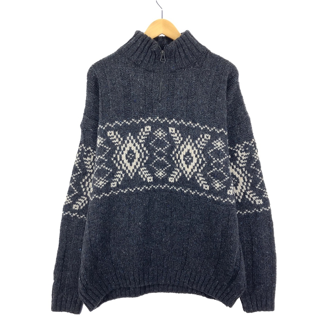 ラムウール100%色SWEATER MARKET 総柄 ハーフジップセーター メンズXXL /eaa365241